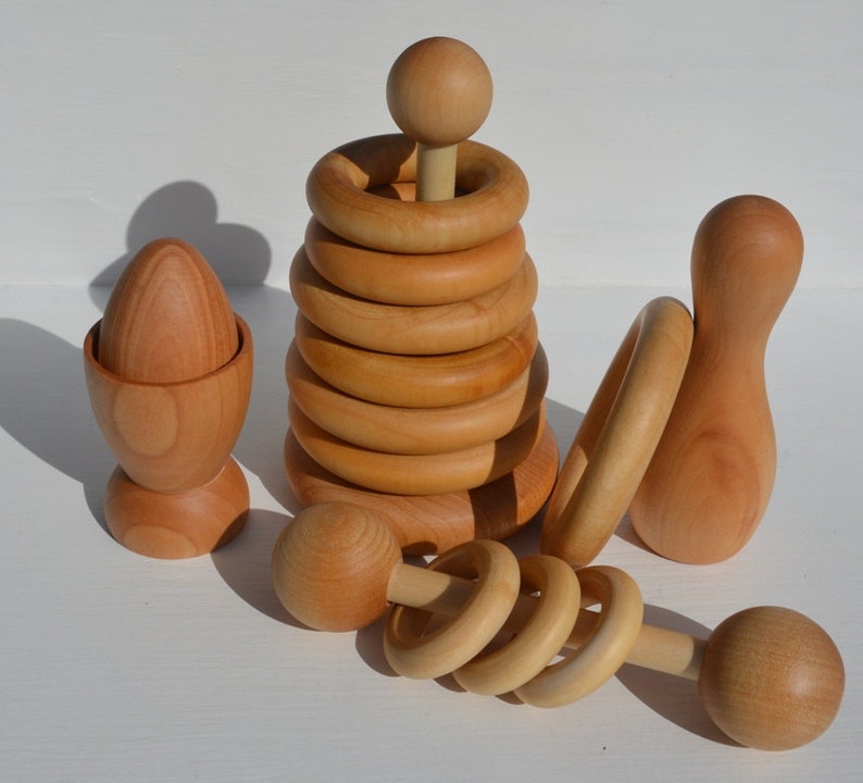 Deluxe Montessori Inspired Natural Wooden Baby Toy Gift Set Etsy
