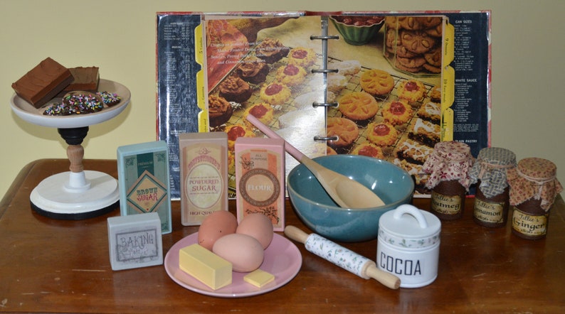 Play Food Pantry Baking Items Wood Boxed Basic Baking Etsy