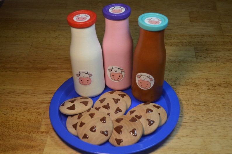 Chocolate Chip Cookies Play Food Wood Toy Pretend Cookies Etsy