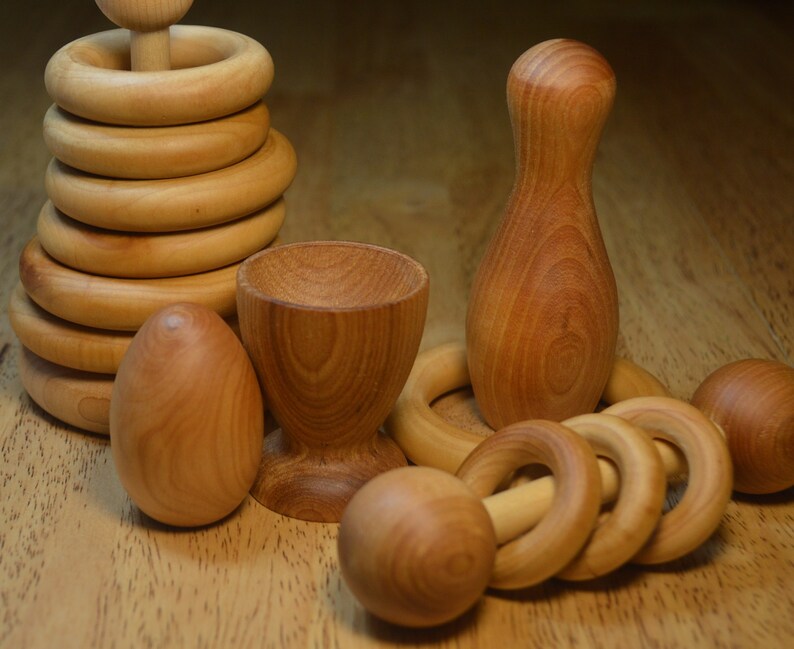 Deluxe Montessori Inspired Natural Wooden Baby Toy Gift Set Etsy