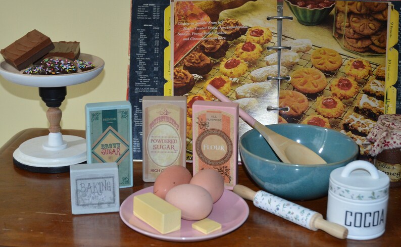 Play Food Pantry Baking Items Wood Boxed Basic Baking Etsy