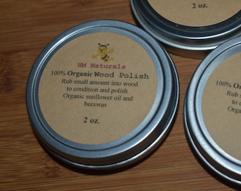 All Natural 100% Organic Beeswax Wood Polish and Finish