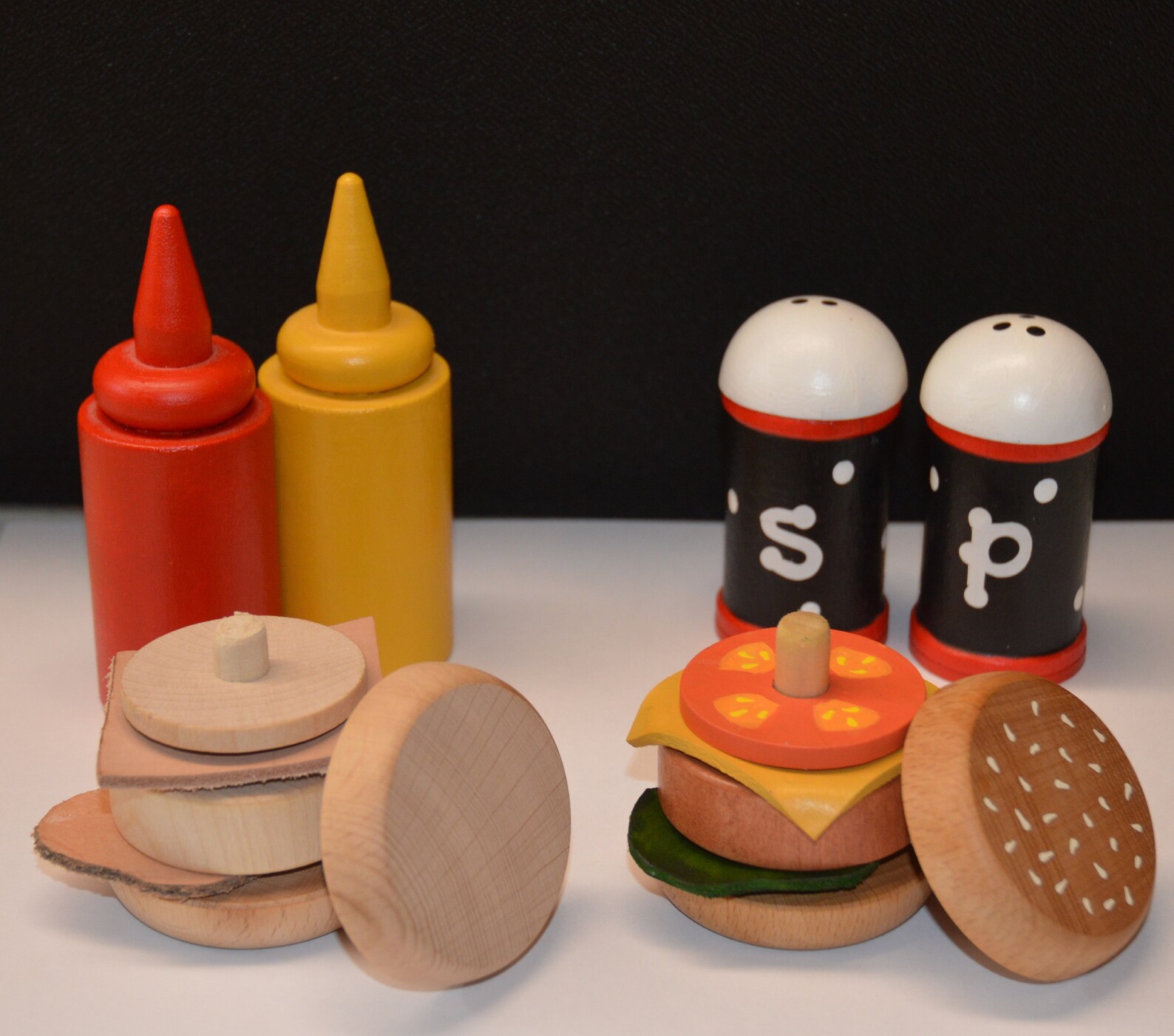 DIY Pretend Food Cheese Burger Play Food Stacking Toy Pretend Etsy