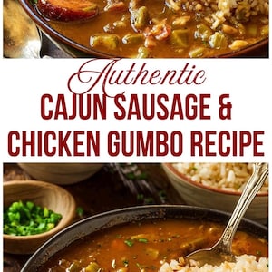 Autentisk Cajun kyckling- och korvgumbo