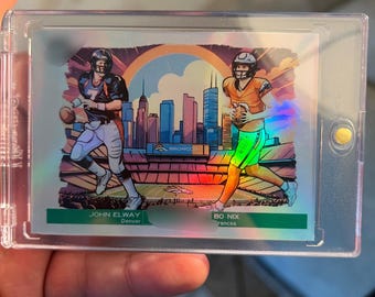 Arte de tarjeta personalizado de Down and Town de Bo nix/John Elway