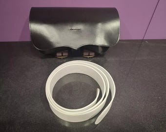 Authentic Revolutionary War-Era Cartridge Box with White Shoulder Belt