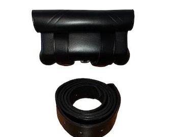 Estuche negro de la Guerra de la Independencia con cinturón de cuero genuino