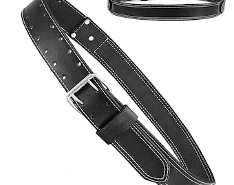 Cinturón portaherramientas ajustable de cuero de 2 pulgadas, usado por carpinteros y electricistas.