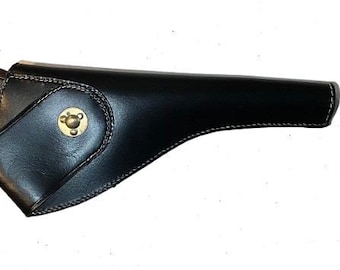 Funda de cuero negro para revólver de la Guerra de la Independencia
