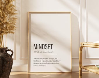 Mindset Definition Print Home Office Wandkunst | Inspirierende Zitat Drucke | Büro Deko | motivierende Drucke | druckbare Kunst