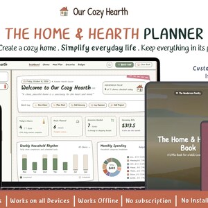 Home Management Planner | Household Organizer App | Cleaning Schedule | Meal Planner & Recipe Book | Budget Tracker | Digital Home Planner