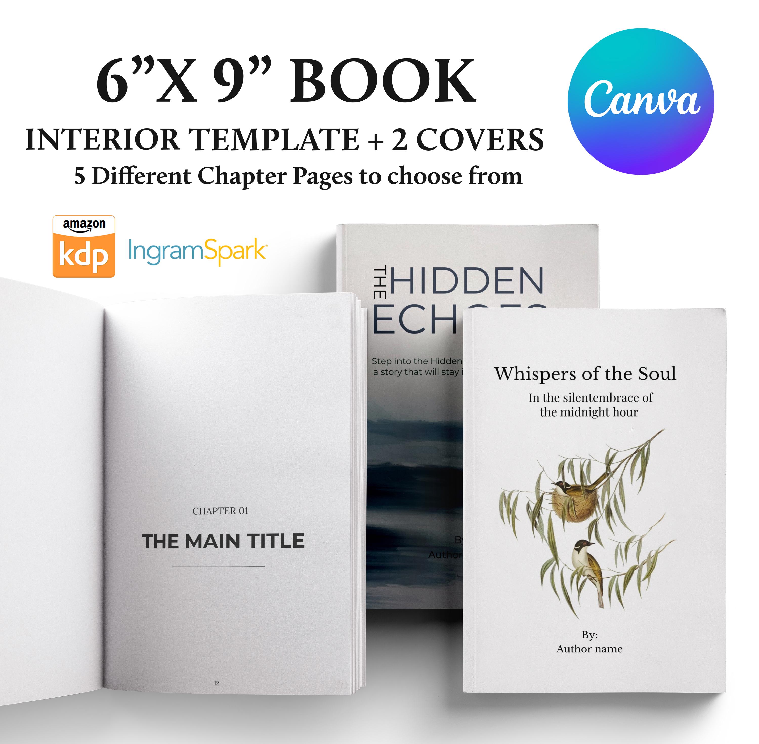 6x9 KDP Book Template, Editable Canva Interiors and 2 Covers Sets With ...