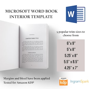 Plantilla de Word para libro KDP (6x9, 8.5x5.5), diseño interior de Amazon KDP, plantilla de Microsoft Word, formato de libro, plantilla de libro, descarga digital