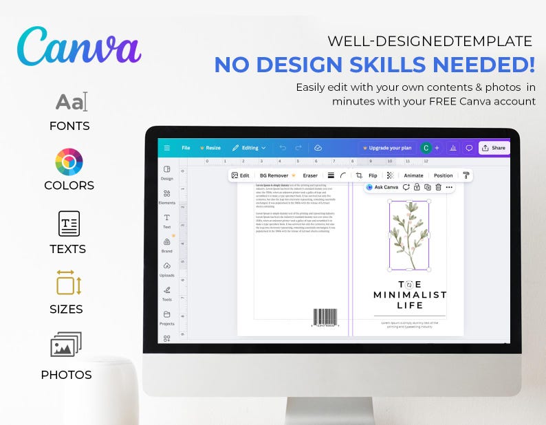 Editable Canva Amazon KDP Interior 6x9 Template & 2 Covers Sets, Book ...