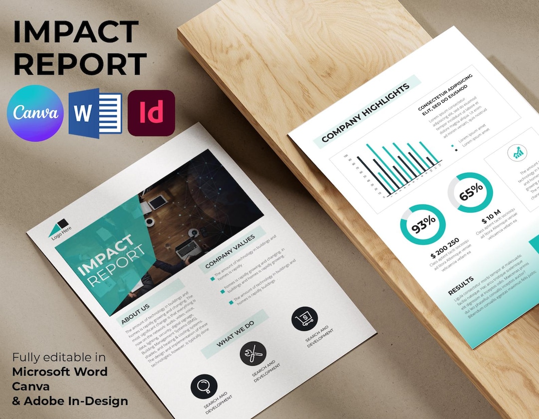 Impact Report Template | Nonprofit Annual Report | Corporate Review One ...