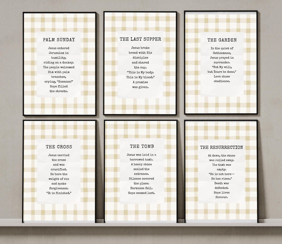 Easter Story Resurrection Bible Verse of Easter Scripture Wall Art ...