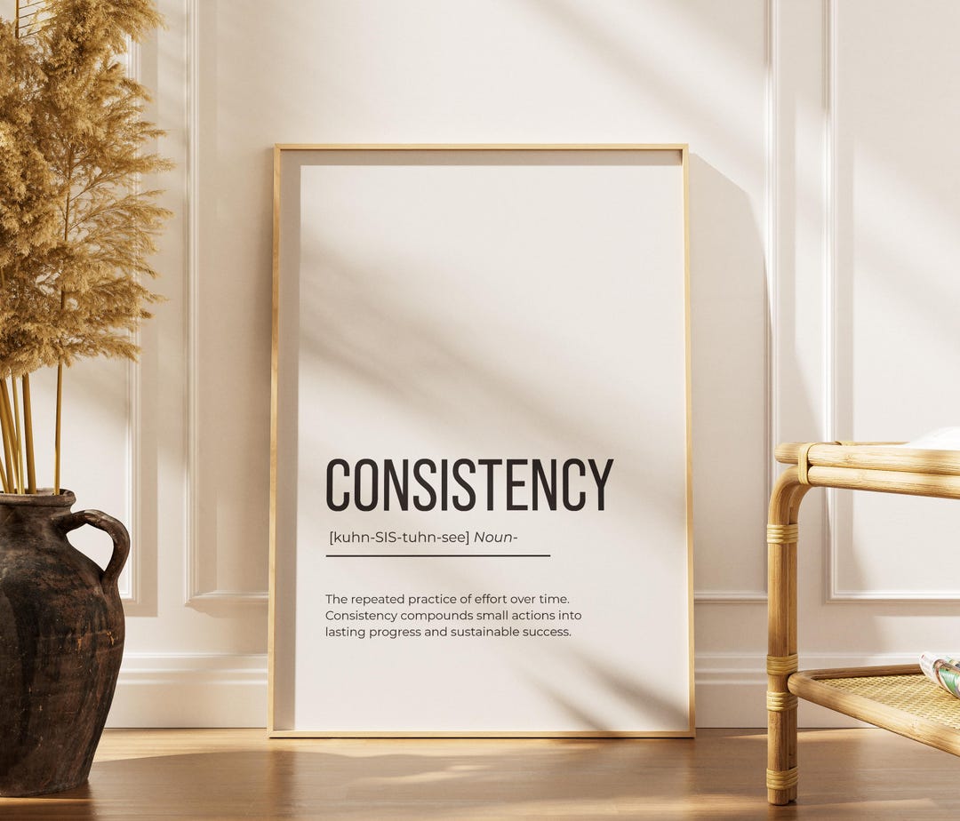 Consistency Definition Print Home Office Wall Art | Inspirational Quote ...