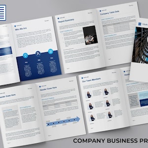 Plantilla editable de perfil de empresa: folleto corporativo moderno, folleto de propuesta comercial, perfil de marca para startups, portafolio de empresa en MS Word.