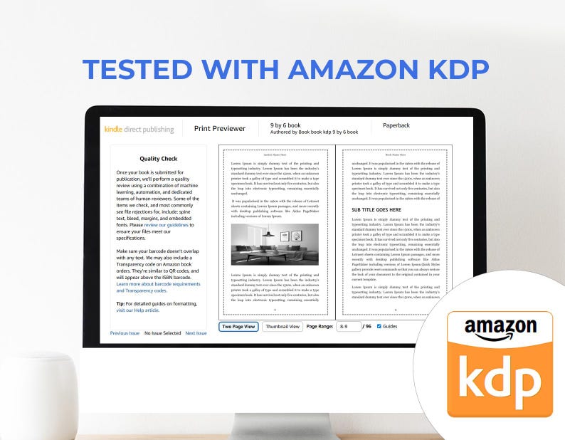 Amazon KDP interior, 6x9, 8.5x5.5, 4.25x7, 8x5.25 7 & 8x5 word template, Microsoft Word template, Ingramspark book formatting Layout-8 image 7