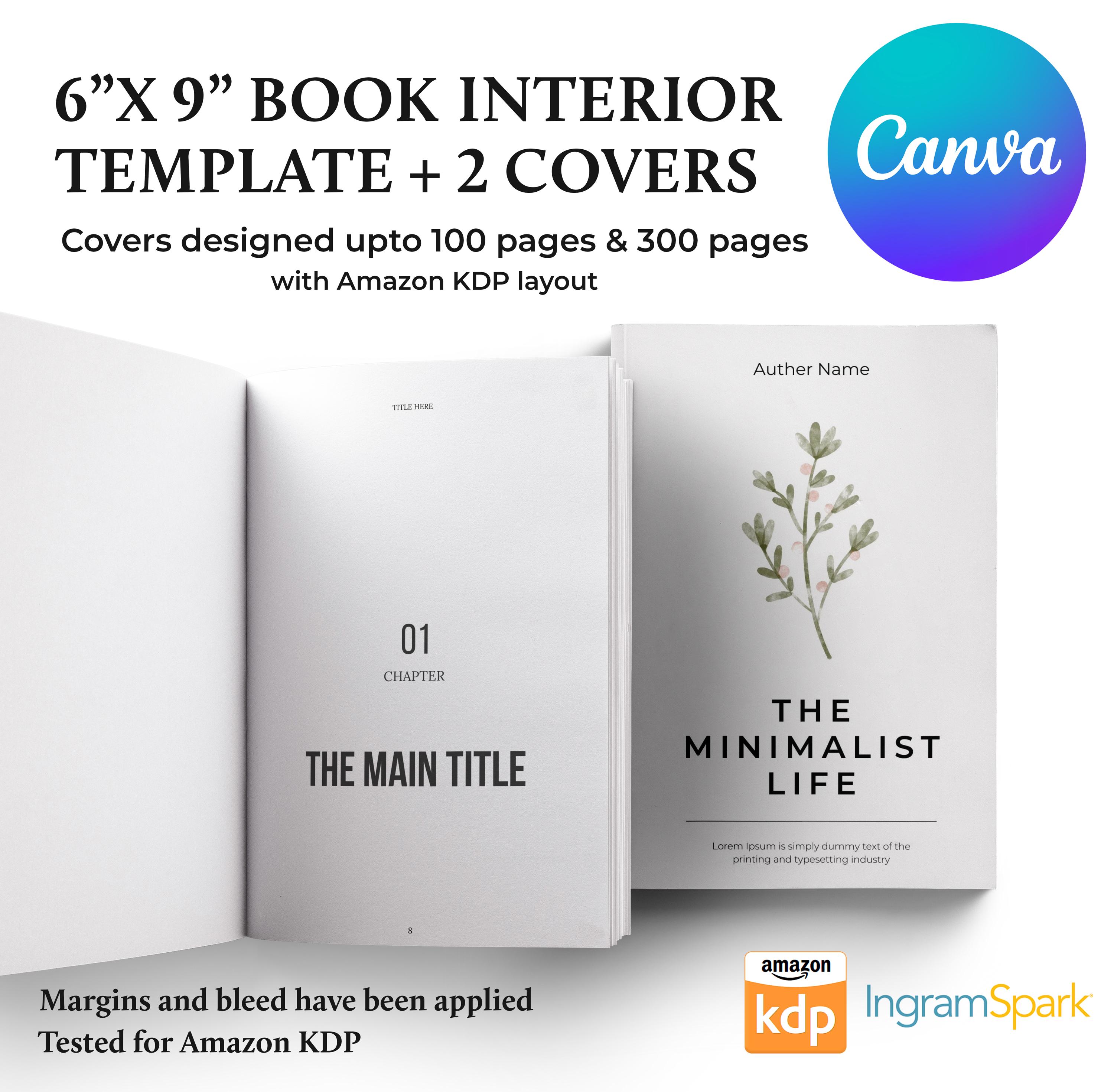 Editable Canva Amazon KDP Interior 6x9 Template & 2 Covers Sets, Book ...