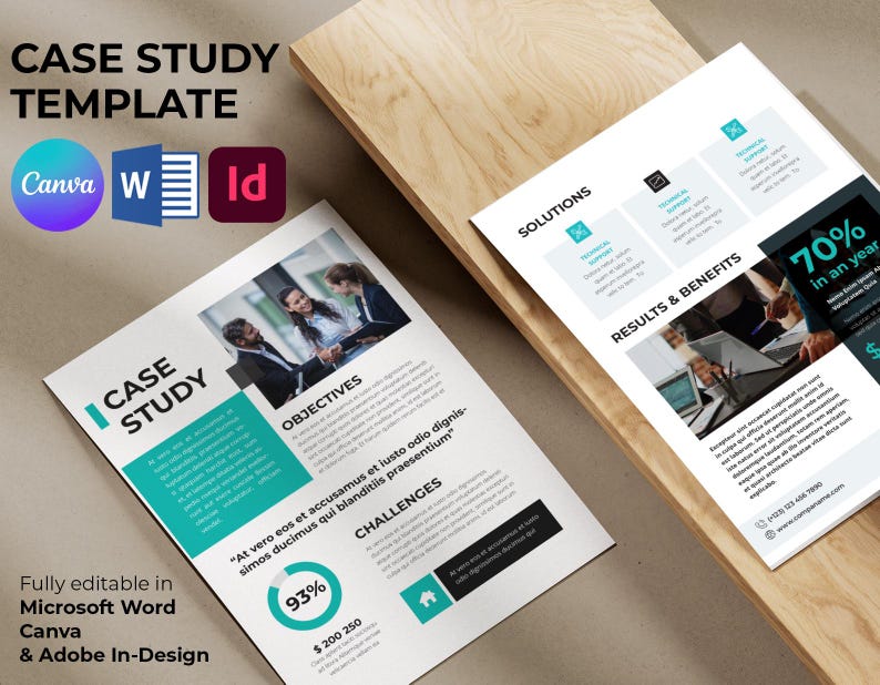 Case Study Editable Template – Business Report & Corporate One-page ...