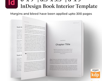 Amazon KDP interior Adobe InDesign Editable Book Template 6 x 9, 8.5x5.5, 8x5 , Premade book design,Ingramspark book formatting Layout-1