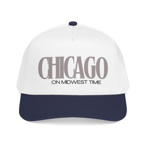 Chicago script embroidery Mid Profile Baseball Cap | Midwest Time city hat