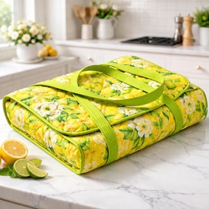 Sömnadsmönster för grytbärare i PDF-format, vändbar bärkasse med fat, isolerad matbärare, symönster för pajbärare, picknickbärkasse