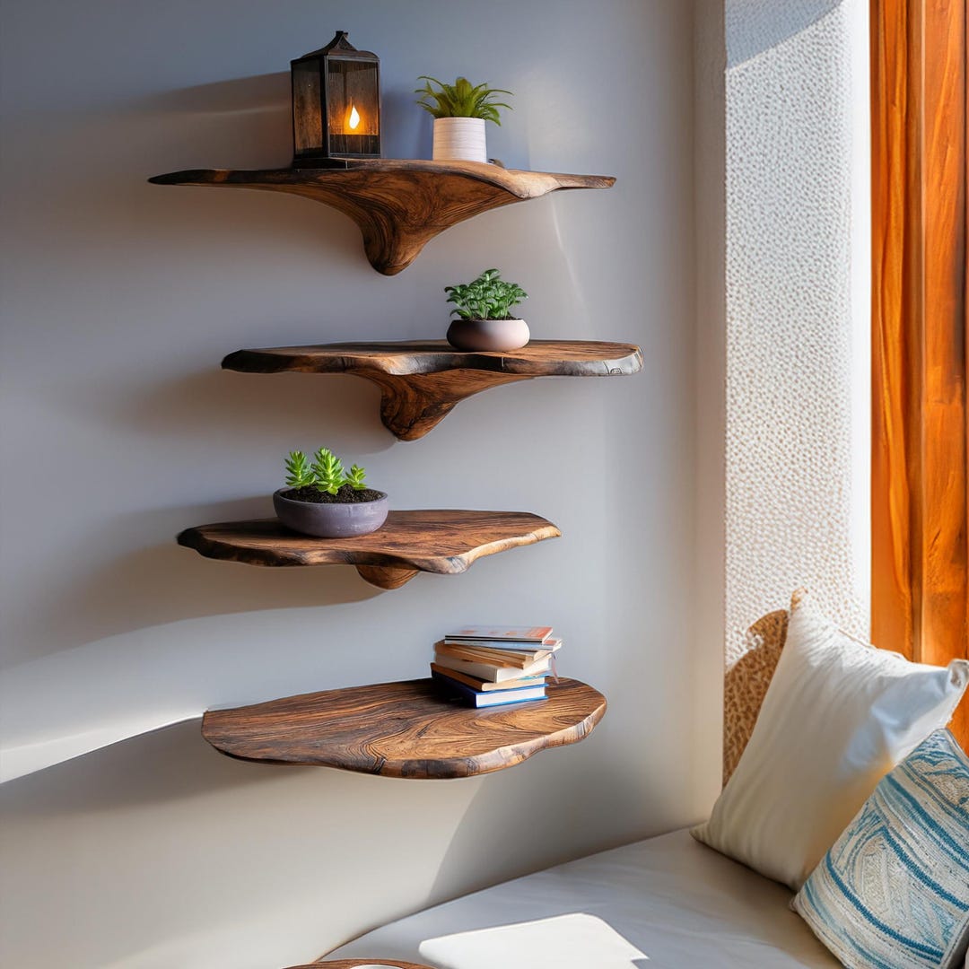 Mushroom Floating Shelf Corner Wall Shelf Mushroom Wall Decor ...
