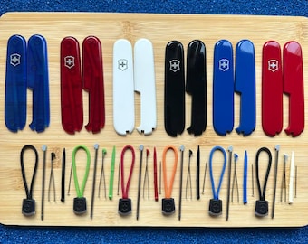 Victorinox 91mm Plus Scales (Handles) & Accessories Set: Pen, Pin, Tweezers, Toothpick, Lanyard