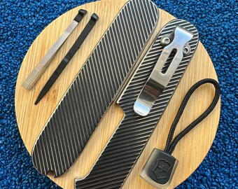 The Ultimate 91mm Titanium Upgrade Kit for Victorinox SAK | Pocket Clip & Accessories