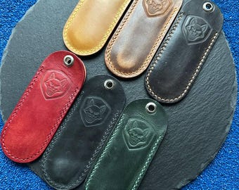 Handmade leather sheath for Victorinox 91 mm with carabiner (2-3 layers), leather sheath for Swiss Army knife, EDC, Tinker, Climber