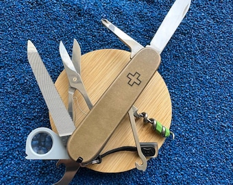 Custom SAK 91mm Mod, Brass Scales, Dark Green G10 Liners , Custom Multi-tool For Victorinox