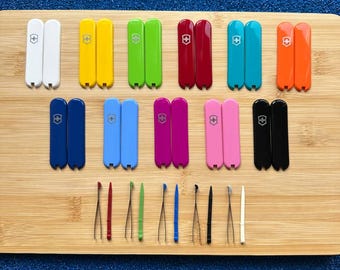 Victorinox 58mm Replacement Scales (Handles) and Accessories Tweezers & Toothpick - SAK - for Classic SD, MiniChamp, Rambler, Escort, Rally