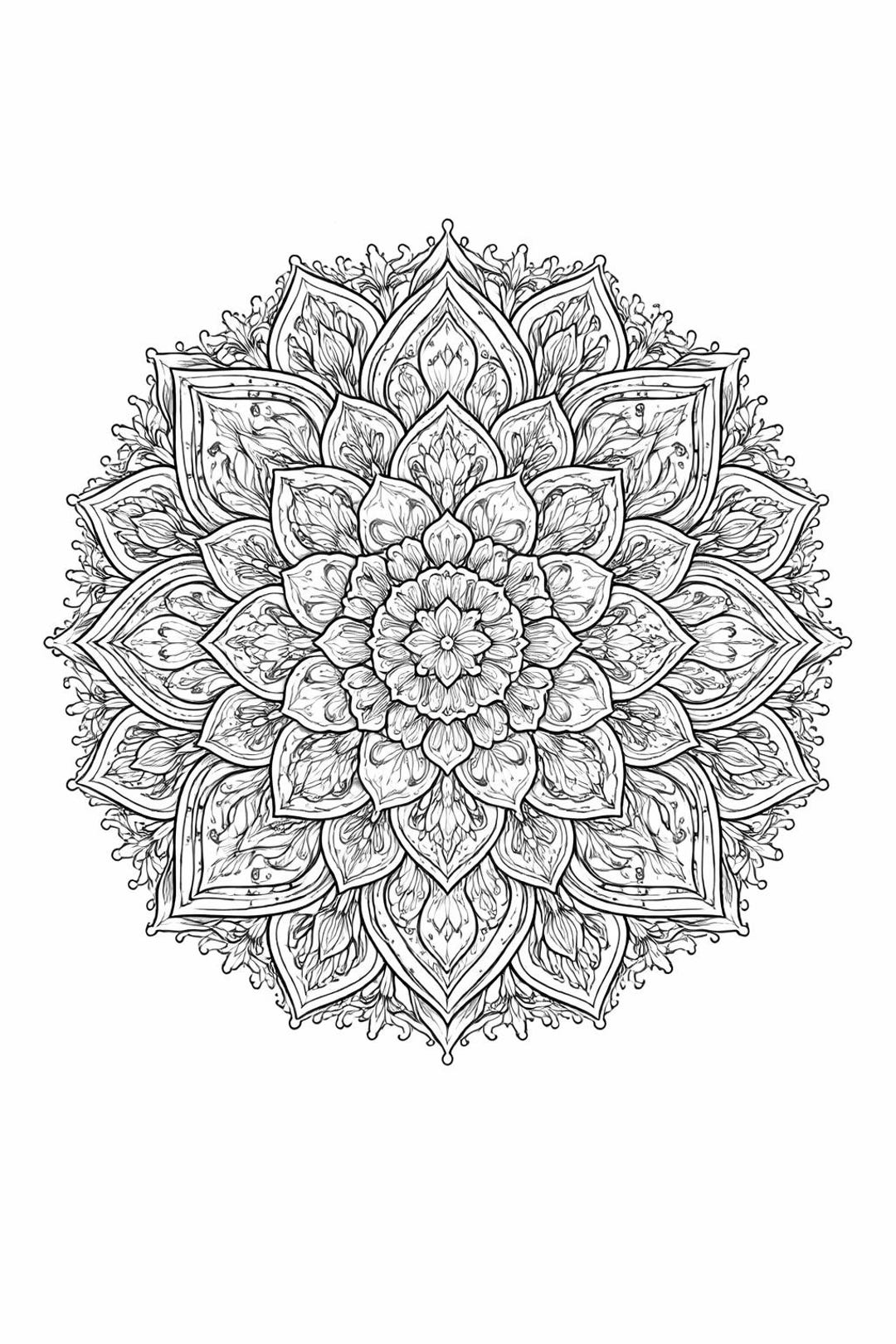 Medium Level Mandala Coloring Pages – Printable Black and White ...