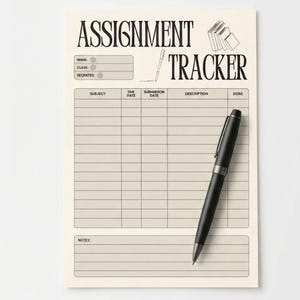Assignment Tracker | Academic Planner | Task Tracker | Task Manager | Progress Tracker | Project Manager | A4 A5 US Letter| Instant Download