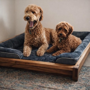 Black Walnut Dog Bed, Handcrafted Japanese Castle Joints, Durable & Elegant, Custom Fit for Any Pet, Perfect Gift for Dog Owner