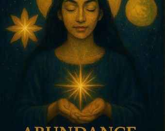 Abundance Health and Peace Printable Wall Art – Spiritual Manifestation Art, Healing Energy Poster, Mystic Home Decor