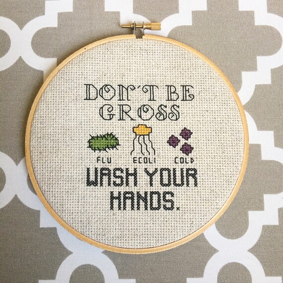 Wash Your Hands Cross Stitch Pattern Chart Instant Download Etsy