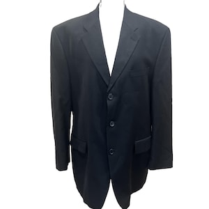VTG Ralph Lauren Mens Size 42R Black Wool & Cashmere Sport Coat Suit Jacket LRL