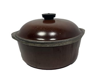 Duży garnek holenderski Vintage Club Brown z pokrywką, odlew aluminiowy, kolekcjonerski