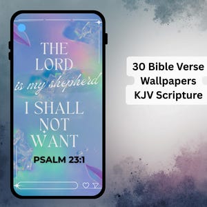 30 Winter Blue Bible Verse Phone Wallpapers | KJV Scripture (Digital Download)