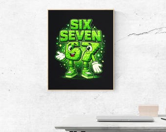 6 7 Six Seven Roblox Birthday PNG | Kids Gaming Poster (Digital Download)