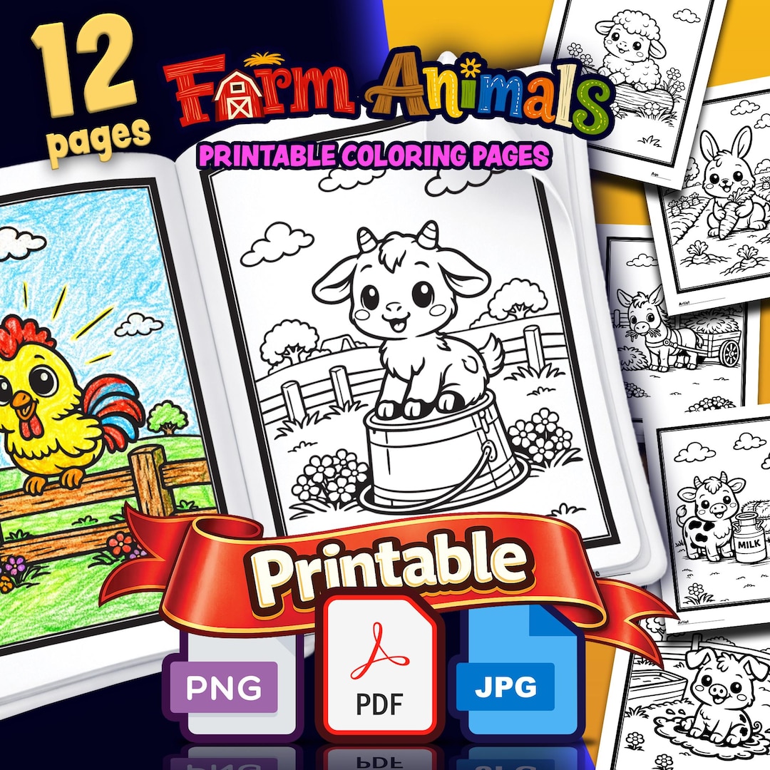 Kids Color Sheets.pdf Kids Coloring Pages. Printable PDF + PNG Digital Download - Etsy