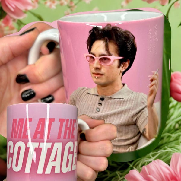 Nueva taza icónica con diseño de fan art de la rivalidad "Yo en la cabaña" de Hudson Williams y Shane Hollander, para café o té, 330 ml.