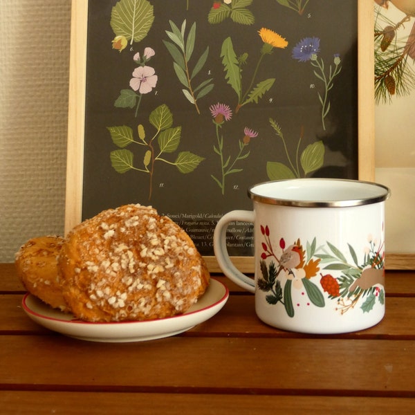 Mug émaillé "Noël vert". Cadeau de Noël parfait pour les amoureux des animaux !