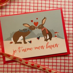 Carte postale '"Je t'aime mon lapin"