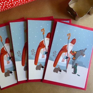 Lot de 4 cartes postales "Saint Nicolas", fête des enfants
