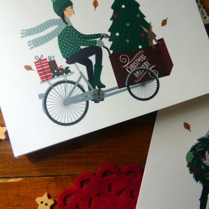 Merry Christmas postcards. Set of 2 festive postcards. Perfect for rabbit lover image 4