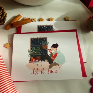 Set of 2 Let it snow postcards. Perfect for rabbit lovers image 3